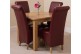 Oslo Solid Oak Dining Table with 4 Montana Dining Chairs [Burgundy Leather]