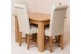 Hampton Solid Oak 120-160cm Extending Dining Table with 4 Washington Dining Chairs [Ivory Leather]