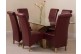 Valencia Oak 200cm Wood and Glass Dining Table with 6 Montana Dining Chairs [Burgundy Leather]