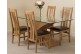 Valencia Oak 160cm Wood and Glass Dining Table with 4 Princeton Solid Oak Dining Chairs [Light Oak and Brown Leather]