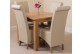Oslo Solid Oak Dining Table with 4 Montana Dining Chairs [Ivory Leather]