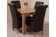 Oslo Solid Oak Dining Table with 4 Montana Dining Chairs [Brown Leather]