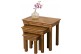 French Chateau Rustic Solid Oak Nest of Tables [3 Tables]