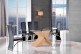 Valencia Black 200cm Wood and Glass Dining Table with 8 Alisa Dining Chair [Black]