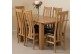 Hampton Solid Oak 120-160cm Extending Dining Table with 6 Princeton Solid Oak Dining Chairs [Light Oak and Brown Leather]