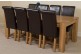 Kuba Solid Oak 220cm Dining Table with 8 Washington Dining Chairs [Brown Leather]