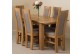 Hampton Solid Oak 120-160cm Extending Dining Table with 6 Stanford Solid Oak Dining Chairs [Light Oak and Grey Fabric]
