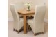 Oslo Solid Oak Dining Table with 4 Lola Dining Chairs [Ivory Leather]