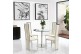 Target Round Glass and Steel 80cm Dining Table with 2 Elsa Designer Dining Chairs [Ivory]