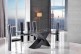 Valencia Black 200cm Wood and Glass Dining Table with 8 Elsa Designer Dining Chairs [Black]