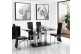 Vienna Black Glass 160cm Dining Table with 6 Alisa Dining Chair [Black]