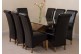 Valencia Oak 200cm Wood and Glass Dining Table with 8 Montana Dining Chairs [Black Leather]