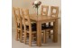 Hampton Solid Oak 120-160cm Extending Dining Table with 4 Yale Solid Oak Dining Chairs [Light Oak and Brown Leather]
