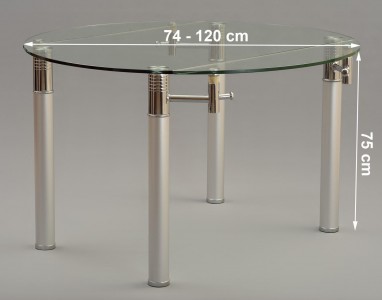 Torino Designer 74cm-120cm Extending Dining Table Dimensions