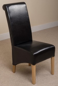 Left Side Montana Dining Chair [Black Leather]