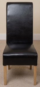 Full Length Montana Dining Chair [Black Leather]