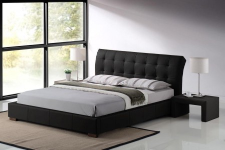 Fabio 5ft King Size Faux Black Leather Designer Bed