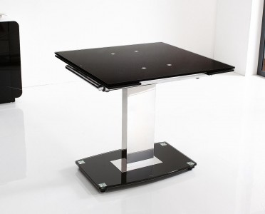 Enzo 80-120cm Extending Glass Dining Table with 4 Zed Designer Dining Chairs [Ivory]