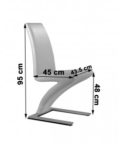 Zed Designer Dining Chairs [Black] Dimensions