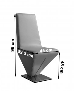 Rita Designer Dining Chairs [Ivory] Dimensions