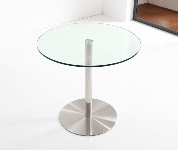 Target Round Glass and Steel 80cm Dining Table Only