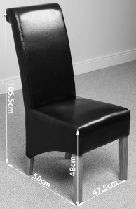 Montana Dining Chair [Black Leather] Dimensions