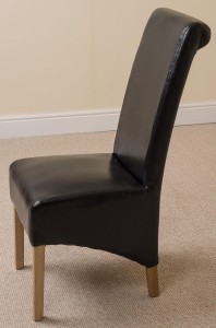 Side Angle Montana Dining Chair [Black Leather]