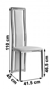 Enzo 80-120cm Extending Glass Dining Table with 4 Elsa Designer Dining Chairs [Ivory] Chair Dimensions