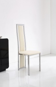 Enzo 80-120cm Extending Glass Dining Table with 4 Elsa Designer Dining Chairs [Ivory] Chair