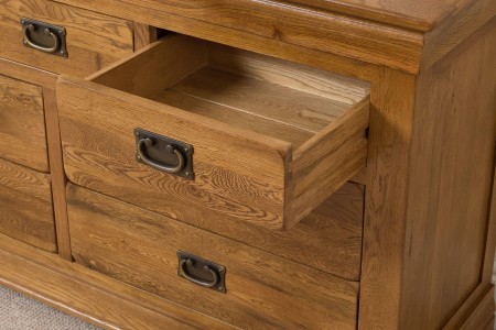 French Cau Oak Chest Of Drawers, French Farmhouse Rustic Solid Oak Large Dresser