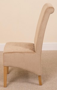 Side Angle on Montana Dining Chair [Beige Fabric] 