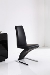 Front of Zed Designer Dining Chairs [Black]
