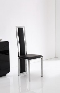 Front of Elsa Designer Dining Chairs [Black] 