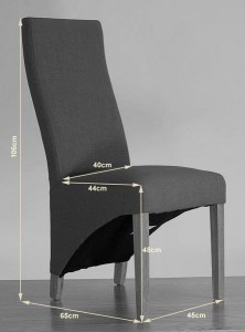 Lola Curved Back Leather Dining Chair [Burgundy] Dimensions