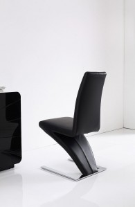 Back of  Zed Designer Dining Chairs [Black] Dimensions
