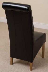 Back of Montana Dining Chair [Black Leather]