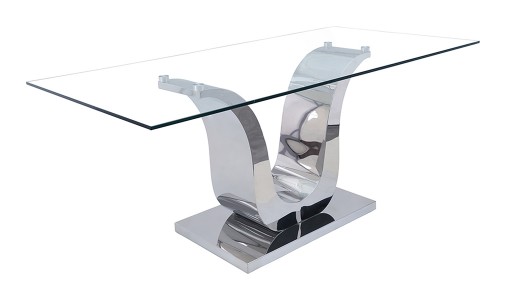 Alexandria Glass And Chrome 180 Cm Dining Table And 4 Ivory Elsa Chairs Set Alexandria Glass Dining Table And Chair Sets Dining Table Sets